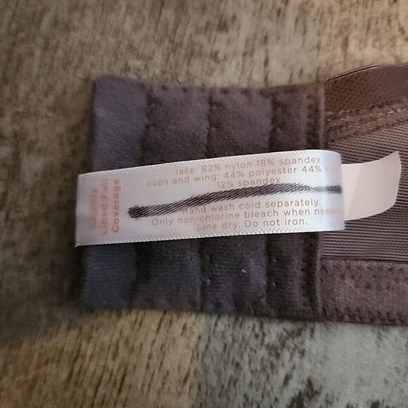 Cacique Bra 42C Lightly Lined Full Coverage Brown Underwire - Picture 4 of 4